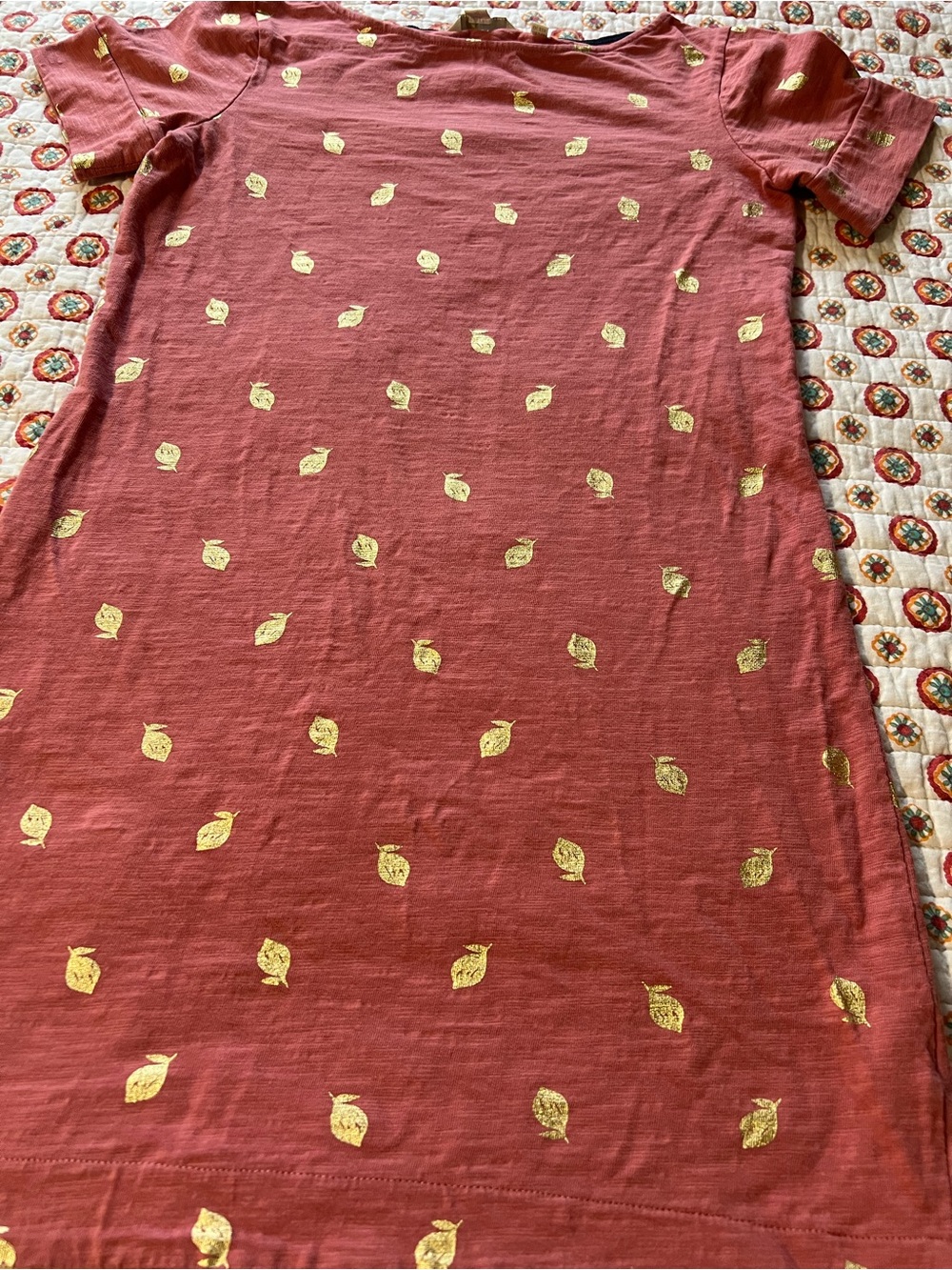 EUC Boden Metallic Lemon Jersey Shirt Dress size 2 - Picture 3 of 8